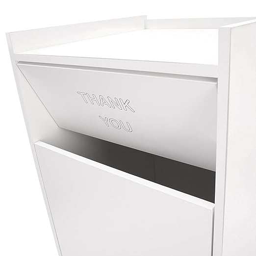 TFCFL Wooden Trash Can with Tray TopCommercial Trash Can Cabinet and Garbage ReceptacleCommercial Grade Rubbish Bin for Office Cafeteria Restaurant (White)
