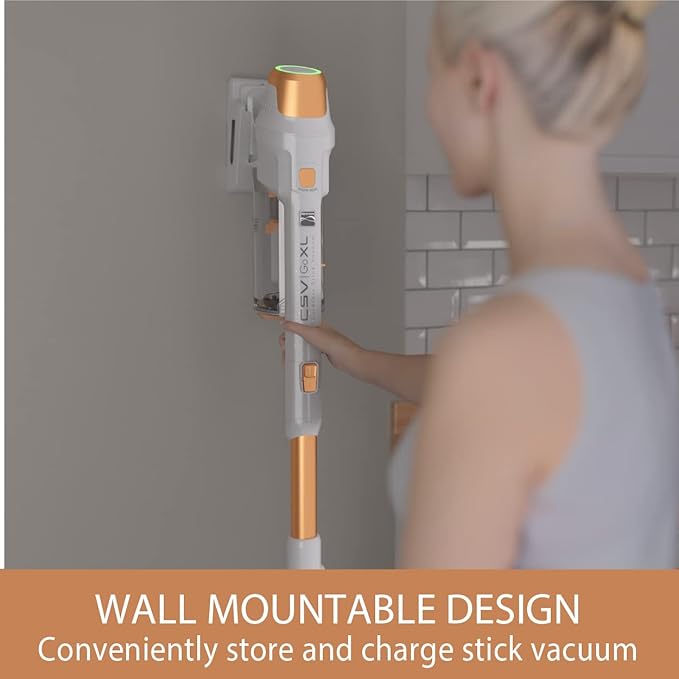 Kenmore DS4030 21.6V Cordless Stick Vacuum with EasyReach Wand Lightweight Cleaner with 2-Speed Power Control LED Headlight Converts to Handheld for Hardwood Floors Carpet &amp Pet Hair Orange