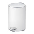 mVm Kitchen Trash Can5.3 Gallon/20 Lliter Step Round Trash Can with Lid and Foot PedalAnti-FingerprintSoft-Close.Stainless Steel Garbage Can for BathroomBedroomOfficeLiving Room (Matte White)
