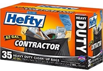 Hefty Contractor Heavy Duty Clean-Up Bags 42 gallon 35 count