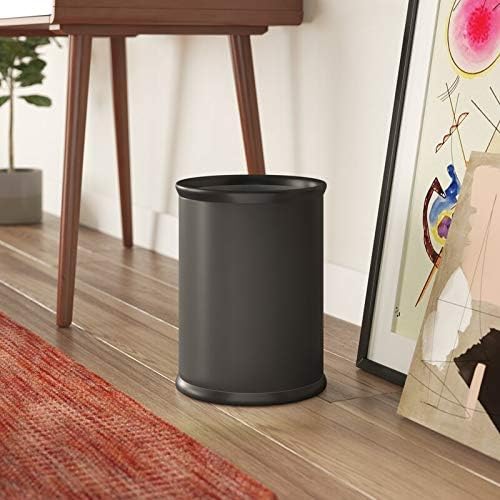 Kraftware Fun Colors Oval Wastebasket 14” Black