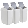 3-Pack 4.5 Gallon Plastic Trash Can with Swing Lid Swing-Top Waste Can Grey