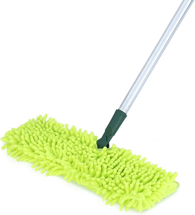 Pine-Sol Telescopic Microfiber Dry/Wet Mop – Dust Mopping for Cleaning Hardwood Floors Tile Laminate | Swivel Sweeper with Washable Pad and Extendable Metal Handle