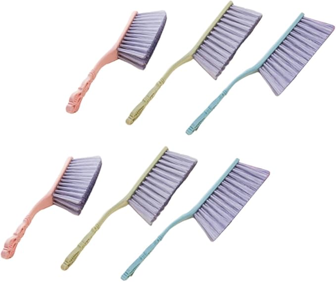 YARNOW 6pcs Thickened Hollow Handle Dusting Brushes for Bed and Sofa Cleaning Household Cleaning Tools Set in Blue Green and Pink for Home and Upholstery Care
