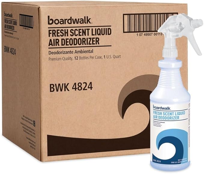 Boardwalk DO1406-12ESSN 32 oz. Spray Bottle RTU Liquid Air Deodorizer - Fresh Scent (12/Carton)