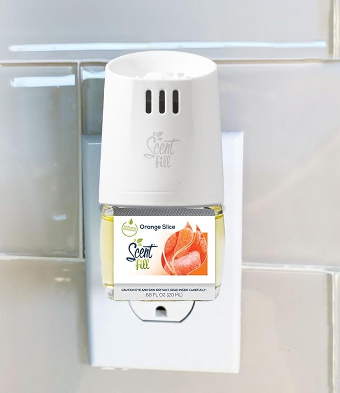 Scent Fill Orange Slice Plug in Air Freshener 4 Scented Oil Refills
