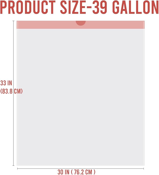 39 Gallon Lawn &amp Leaf Drawstring Trash Bags 100 Count | Heavy Duty | White | Unscented Can Liners