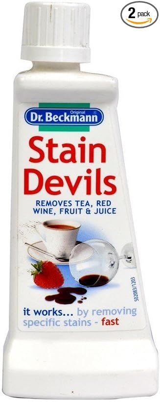 2 X Dr. Beckmann Stain Devils Removes Tea Red Wine Fruit &amp Juice 50ml by Dr Beckmann