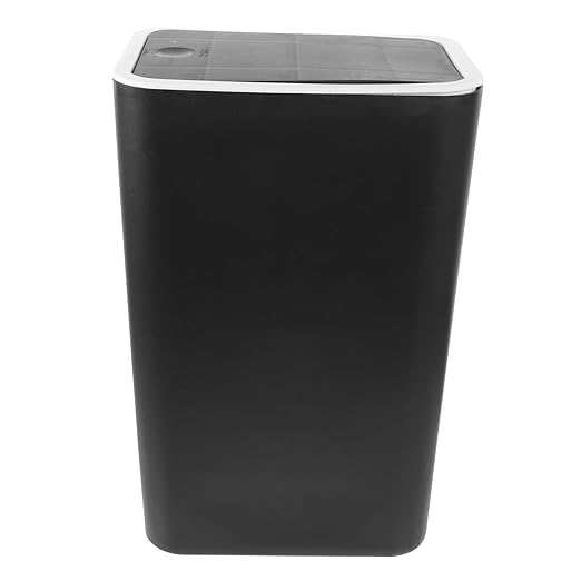 Happyyami Press Type Bathroom Garbage Can Plastic Waste Bin with Lid for Kitchen Bedroom and Bathroom Lightweight Easy to Clean Wastebasket Elegant