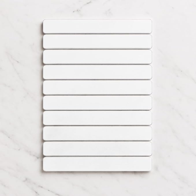 Premium Foldable Stone Bath Mat - Ultra Absorbent Quick Drying Compact Easy to Store &amp Clean Non-Slip Diatomaceous Earth Bath Shower Mat (White)