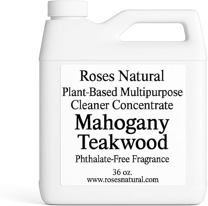 Multipurpose Cleaner Concentrate 36 oz | Plant-Based Non-Toxic Biodegradable | Streak-Free Cleaning for Kitchen Bathroom Glass &amp Floors (Mahogany Teakwood)