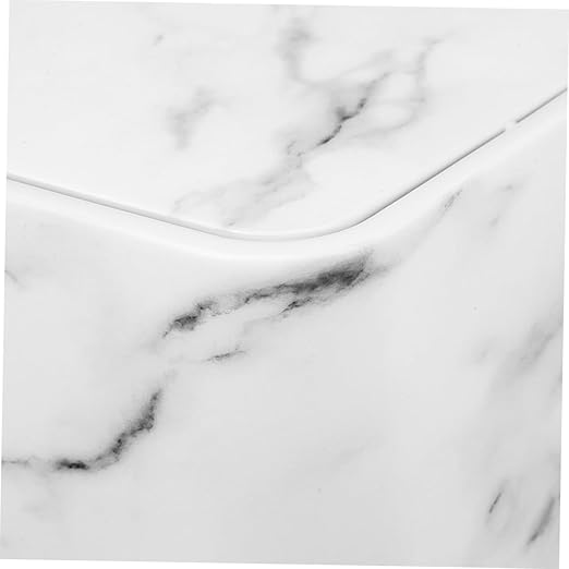 Veemoon Marble Wastebasket with Lid Bin for Bathroom Kitchen and Office Versatile Design Adequate Capacity for Home and Hotel Use