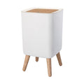 WanWanKa Mini White Plastic Trash Can 2.6 Gallon Capacity Slim Design Anti-Odor Easy to Clean Suitable for Any Place