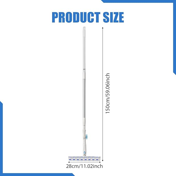 Window Cleaner with Extension Pole Glass Clean Tool Portable Duster Rotatable