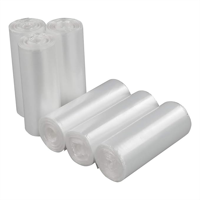 Wekioger 10 Gallon Clear Trash Bags Kitchen Garbage Bag 150 Counts