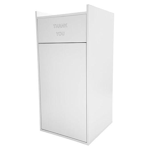 TFCFL Wooden Trash Can with Tray TopCommercial Trash Can Cabinet and Garbage ReceptacleCommercial Grade Rubbish Bin for Office Cafeteria Restaurant (White)