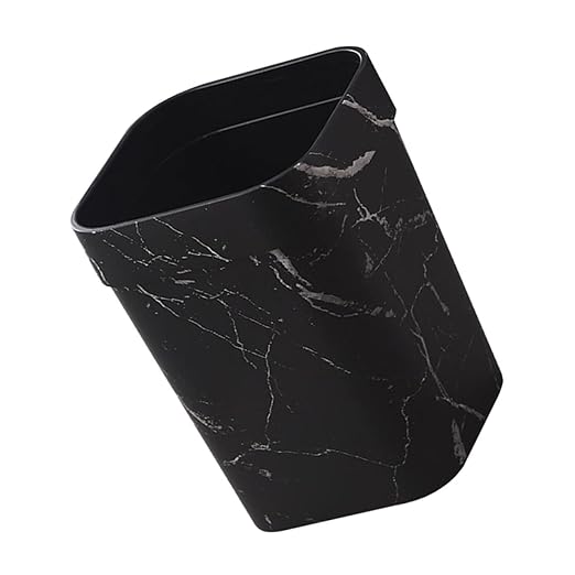 TOYANDONA Square Marble Trash Can Lidless Wastebasket for Kitchen Bathroom and Office Garbage Container Opening Stylish Home and Office Decor
