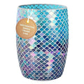 Escenzy Mermaid Bathroom Trash Can Mosaic Glass 5L | Decorative Small Garbage Can | 7 x 10 | Luxury Waste Basket for Restroom Office Bedroom &amp Kitchen | Shiny Glass Mermaid Bathroom Accessorie