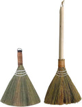 2pcs Soft Broom Set with Detachable Long Handle Small Woven Hand Broom for Home Cleaning Dust Sweeper for Living Room and Desktop Use