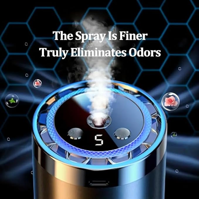 Smart Car Air Freshener with Starry Sky Projection 50ml Perfume Air Fresheners Diffuser 6 Months Long-Lasting Fragrance for Car RGB Music-Sync Lights 3 bottles of ocean-scented fragrance