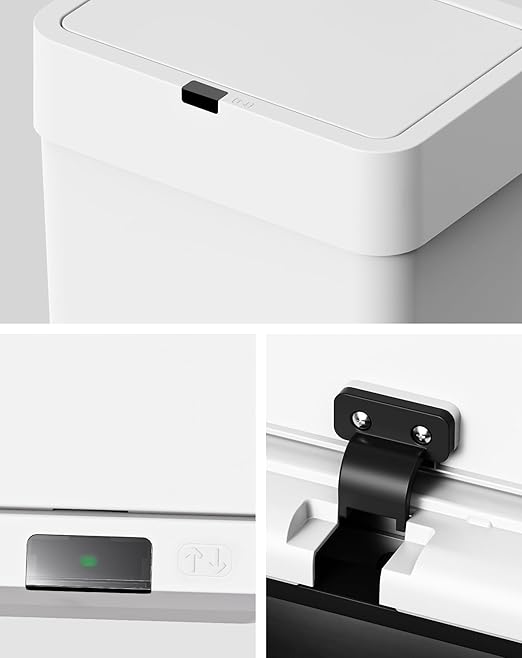 Cesun Bathroom Trash Can with Lid 4 Gallon Motion Sensor Garbage Can Automatic Touchless Trash Cans Slim Plastic Smart Waste Basket for Bedroom Office Living Room White