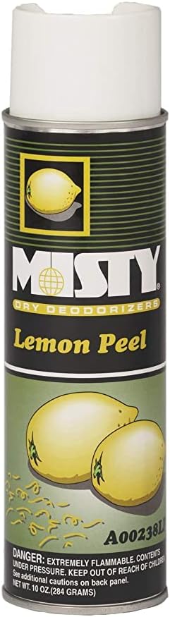 Misty Air Freshening Deodorizing Spray - Lemon Peel - 10 oz (Case of 12) - 1001842 - Premium Odor Neutralizer for Smoke Organic Decay and Other Unwanted Odors