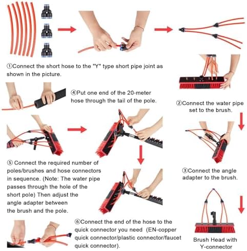 Telescopic Window Cleaning Brush - Extendable Roof &amp Solar Panel Cleaner with Scraper for Efficient Outdoor Cleaning