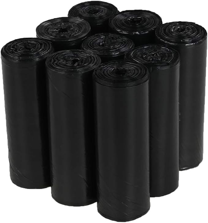 Saedy 8 gallon Kitchen Trash Bags Black Garbage Bags 200 Counts