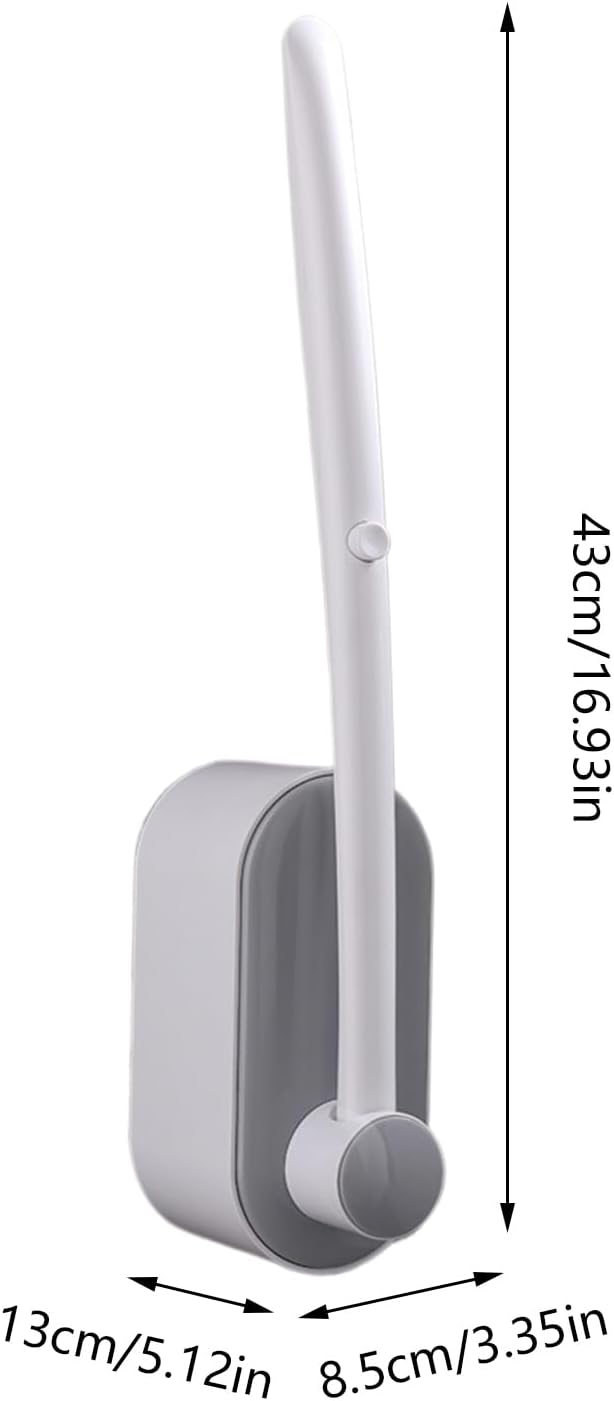 Wall Mounted Toilet Brush - Sponge Toilet Scrubber Kit Refillable Cleaner | Replaceable Head Anti Rust Stain Remover Product for Toilets Bowl Bathroom Cleaning 16 Refill Pads Hygienic Sanitation