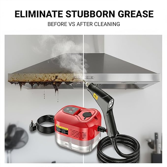 Handheld Steam Cleaner – Cordless Fast 10‑Second Heat Up 6 Adjustable Steam Levels Multi-Surface Cleaning for Kitchen Bathroom Floors Windows Upholstery &amp Car Interior (White)