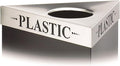 Safco Products 9552BL Trifecta Waste Receptacle 34 High Base with 9560PC Plastic Trifecta Lid 19-Gallon Black