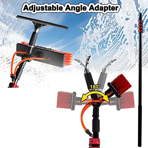 Glass Cleaning Brush Home Water Fed Telescopic Pole Kit Solar Panel Brush Rotating for Photovoltaic PanelWindow Cleaner 18FT-36FT Window Cleaning Pole Window Washing KitTelescopic Brush Ex