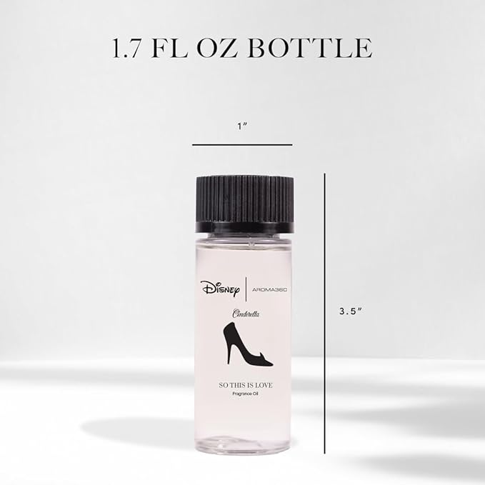 Aroma360 x Disney | So This is Love Oil Blend | Disney Princess Cinderella Luxury Essential Diffuser Oil | Aromatherapy Scent Diffuser Oil | Pear Jasmine and Patchouli 1.7 fl oz 50 mL