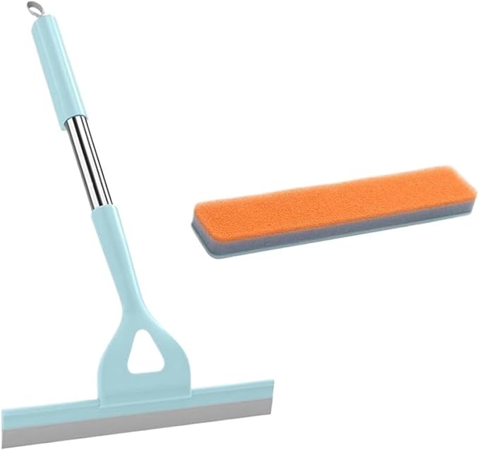 Shower Window Glass Wiper Silicone Cleaner Brush Bathroom Mirror Wiper Cleaning Accessories ﻿(Green)