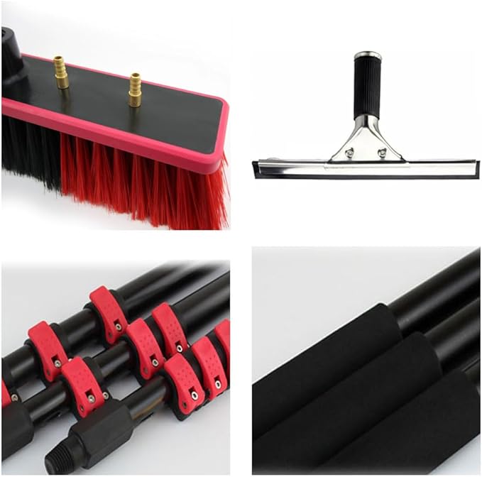 Window Washing Kit Solar Panel Cleaner Retractable Ergonomic Design with Scraper Suitable for Cleaning High Altitude Glass Exterior Walls Cleaning Photovoltaic and Solar Panels.