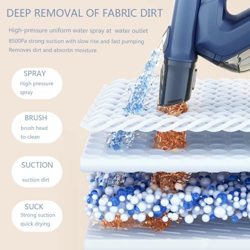 Cordless Handheld Carpet Washer8500Pa Powerful Cleaning for Sofa Curtain Carpet and Car Seat Cleaning