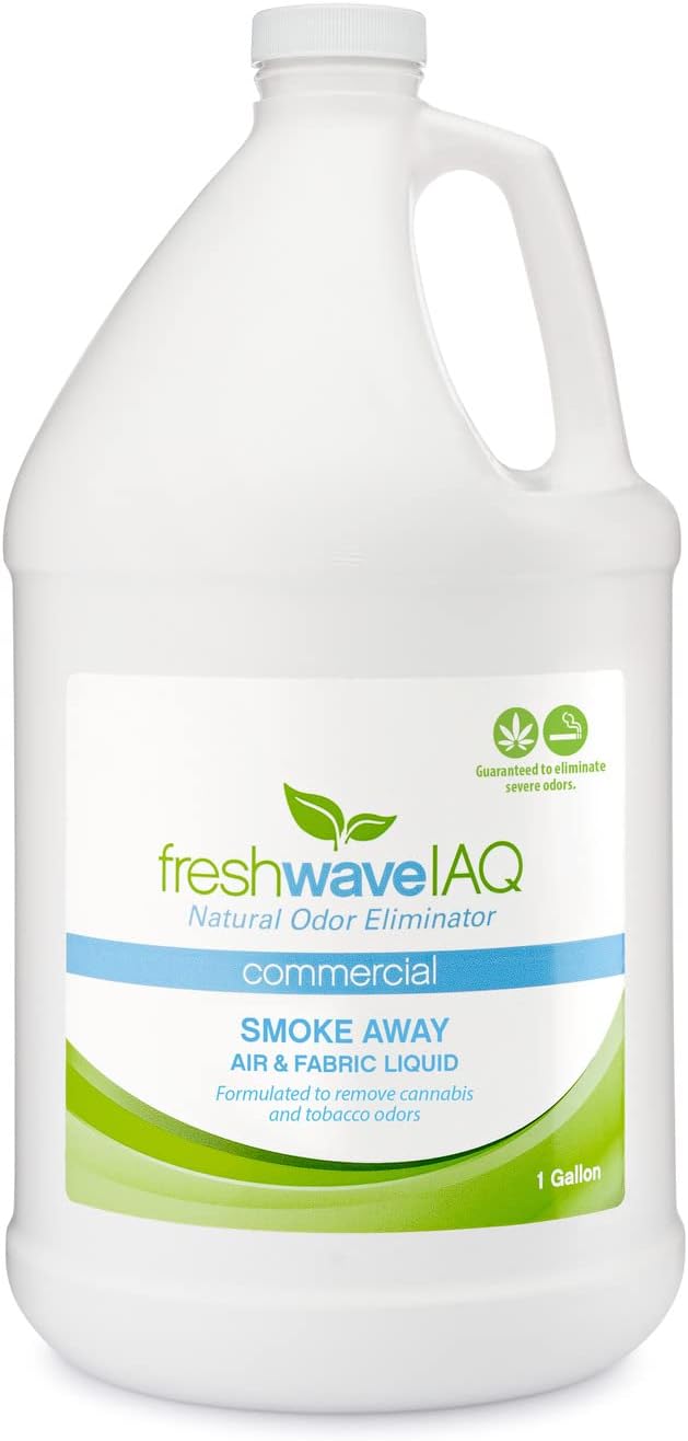 Fresh Wave IAQ Commercial Smoke Away Air &amp Fabric Liquid 128 Fl. Oz. | Great for Strong Odors | Safer Natural Ingredients | Odor Eliminator for Home or Large Commercial Areas