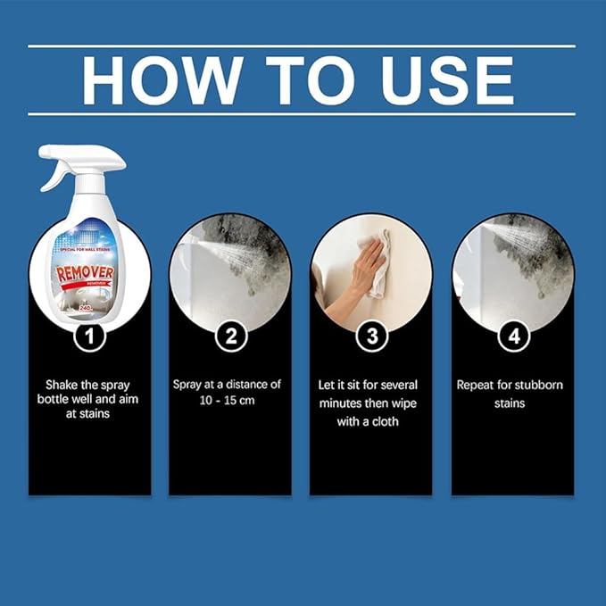 Superb Anti-Wall Stain Remover Spray Potent Multi-Purpose Cleaner Safe for Multiple Surfaces Gentle Yet Effective Formula for Wood Tiles and More (3PCS)