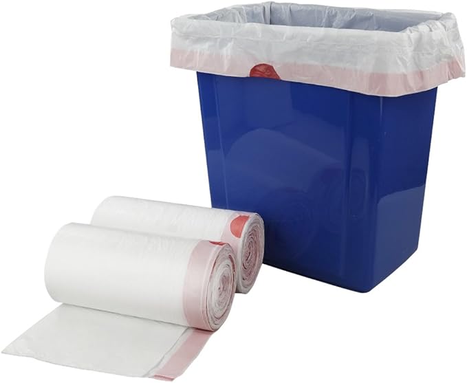 7 Gallon White Drawstring Trash Bags Medium Garbage Bags 2 Rolls/120 Counts