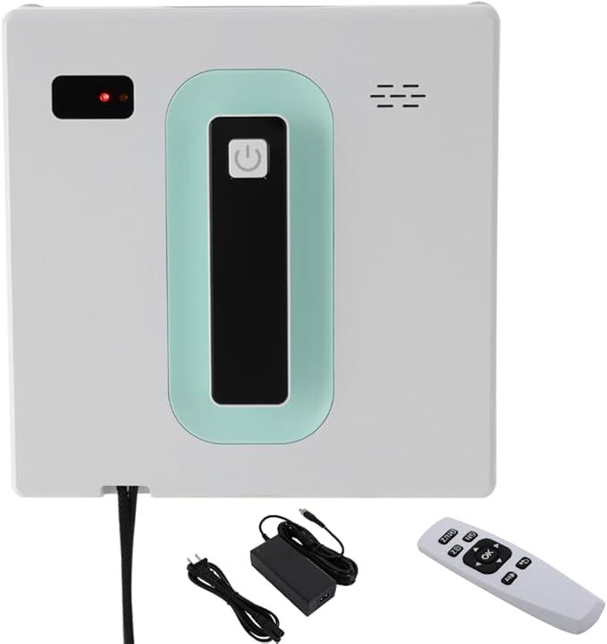 72W Window Cleaning Robot Manual/Automatic Window Vacuum Cleaner Electric Dual Spray Window Cleaner 3 Mode Low Noise Window Cleaning Machine w/Remote Control for 30-50㎡ (White + Light Green)