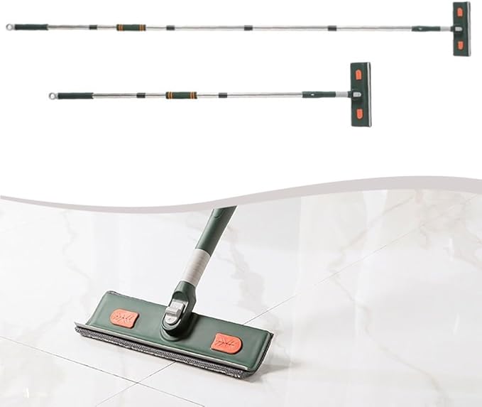 Skirting Board Cleaning Mop with 144cm Long Handle and Reusable Pad for Windows Ceilings Tiles and Floors Lightweight Ergonomic Grip for Efficient Household Cleaning in Green(B)
