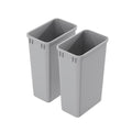 Dowell 50Qt Waste Trash Container 13Gal Plastic Stackable for Kitchen/Bathroom/Office Fits Under Sink/Desk (Grey 4000 50 04-2 Pack)
