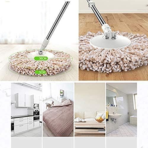 Automatic Rotary Mop with Bucket - Hands-Free Washing &amp Squeeze Function Stainless Steel Design for Efficient Home Cleaning Easy to Use Durable and Mess-Free
