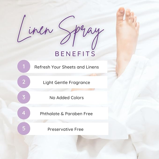 Chamomile Linen Spray (Double Strength) 8 ounces - Eclectic Lady Sheet and Linen Spray - No Artificial Colors Parabens or Preservatives - Long-Lasting Scent for Bed Fabric &amp Pillow