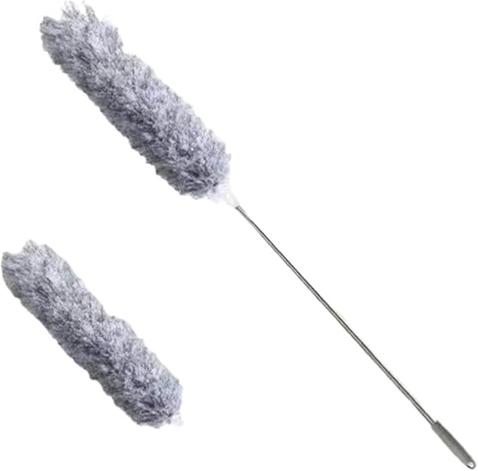2.8M Extended Chicken Feather Duster Extendable and Curved Ceiling Cleaning Broom Home Electrostatic Dust Collector(2.8m 2PCS clothA)