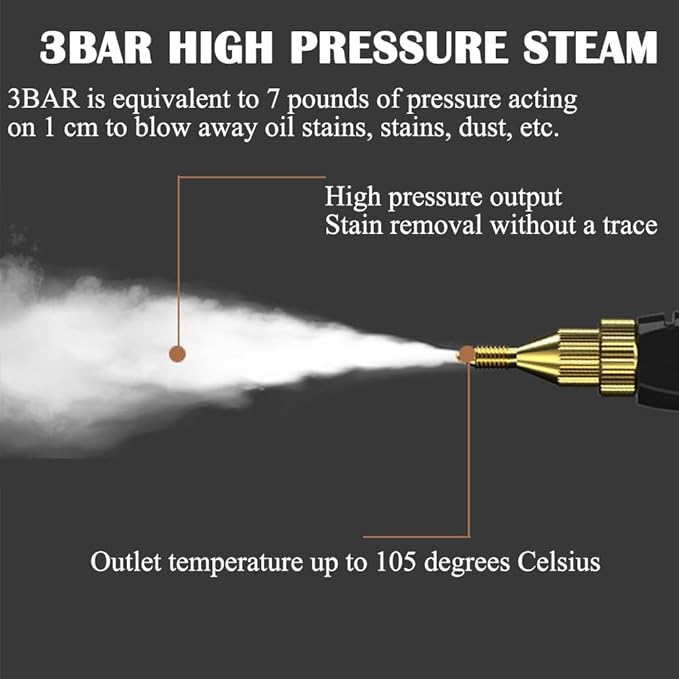 Car Steam Cleaner Portable Handheld Steam Cleaner 2500W Pressurized Steam Cleaner High Temperature Pressurized Steam for Home Car Kitchen