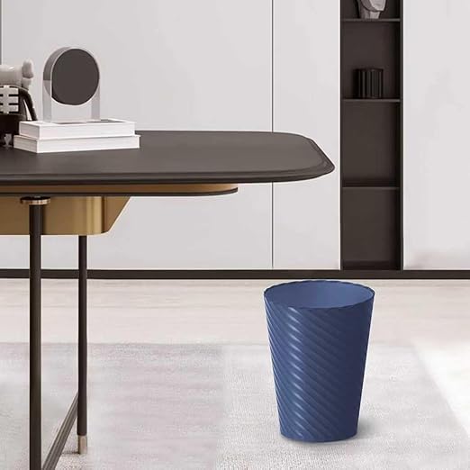 Lysam Bathroom Trash Can 3 Pack 1.8 Gallons Small Trash Can with Trash Bags Bathroom Garbage Can Plastic Trash Bin Round Waste Basket for Bedroom Office Room (White Blue Grey)