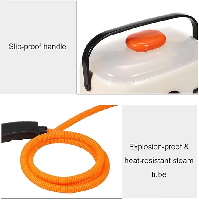 Handheld Steam Cleaner 2500w High-Pressure Steam 1500ml Large Water Tank 6 Adjustable Steam Levels Multi-Scene Cleaning Brush Head (Red)