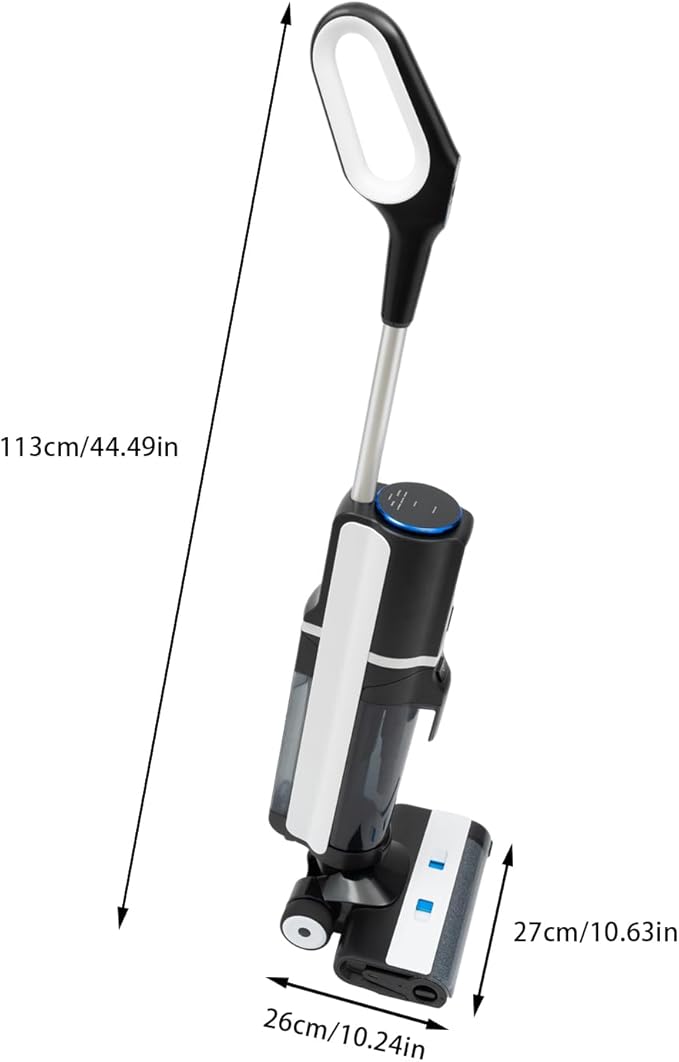 Wet Dry Vacuum Cleaner Cordless Floor Cleaner 200W 14000Pa Stick Vacuum and Mop with LCD Display &amp Voice Announcement One-Step Edge to Edge Cleaning for Home Office Hotel 100-240V