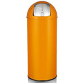 65L/17 Gallon Heavy Duty Stainless Steel Tall Commercial Trash Can Push Lid Kitchen Waste Bin for Indoor and Outdoor Durable Garbage Bin for Home Office Restaurant